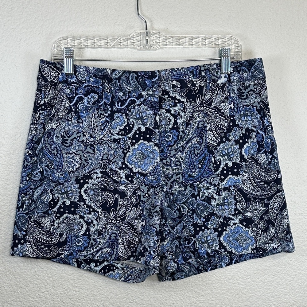 Michael Kors Women's Navy Blue Paisley‎ Chino Shorts Womens 12